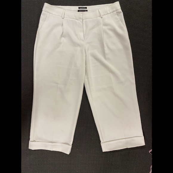 White wide leg capris dress pants - Picture 1 of 5